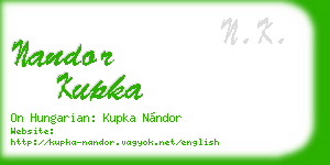 nandor kupka business card